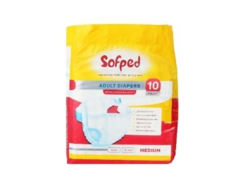 Sofped Adult Diapers 76-127cm Medium Size 10-Pcs